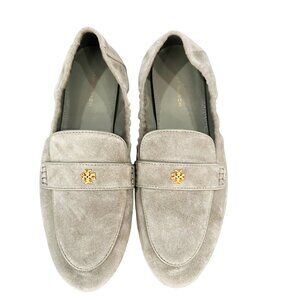 Tory Burch Gray Leather & Suede Ballet Loafers – Chic Comfort & Classic Style